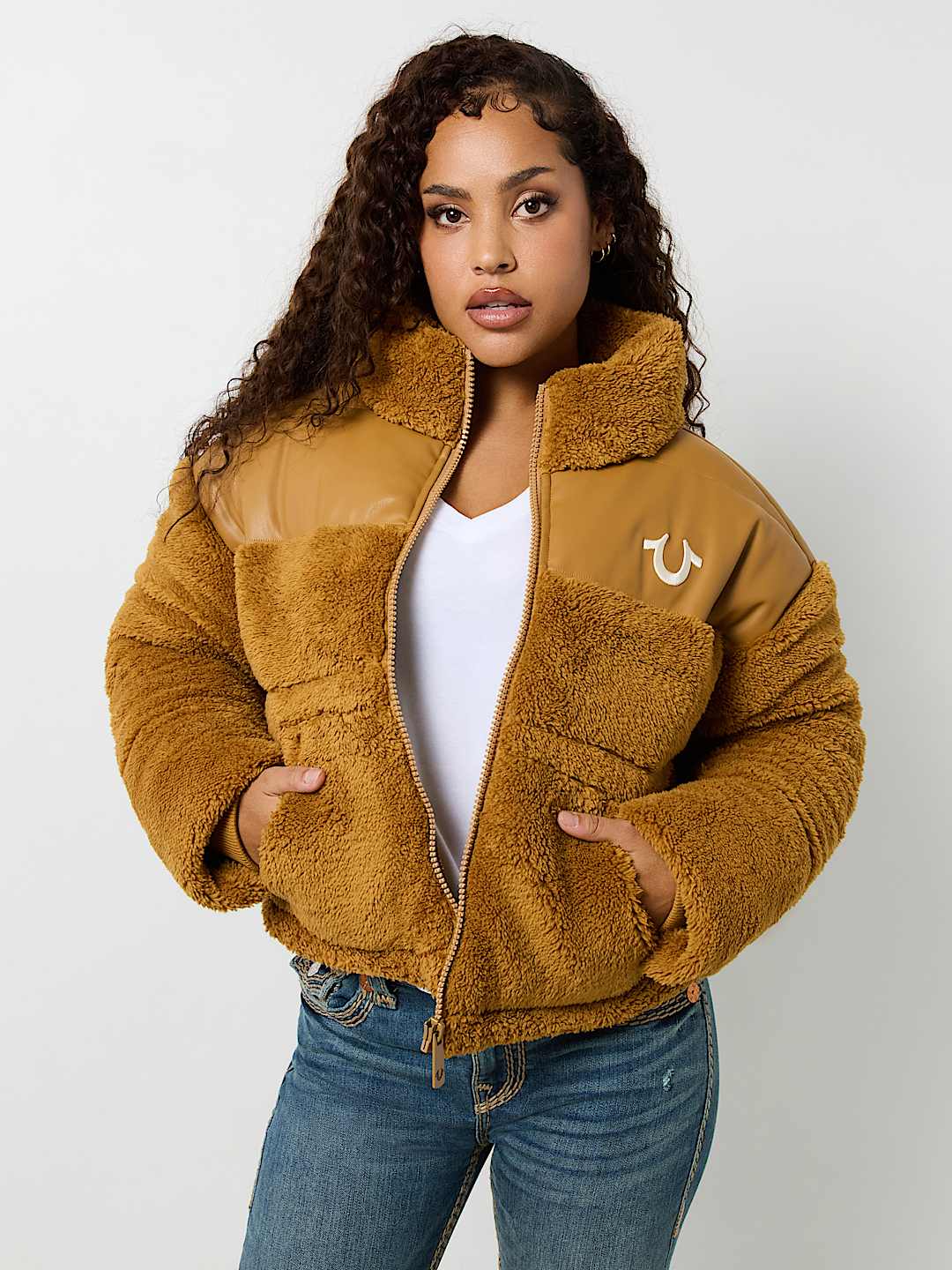 EMBROIDERED SHERPA JACKET