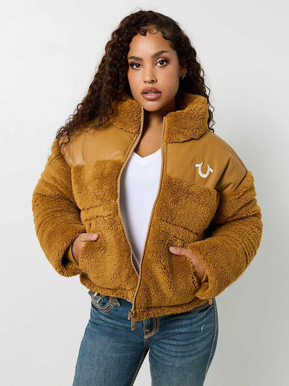 EMBROIDERED SHERPA JACKET