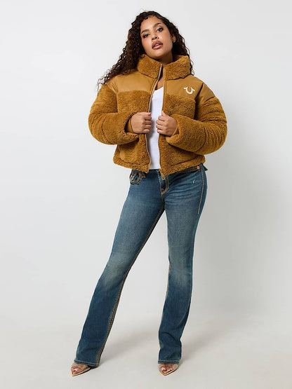 EMBROIDERED SHERPA JACKET