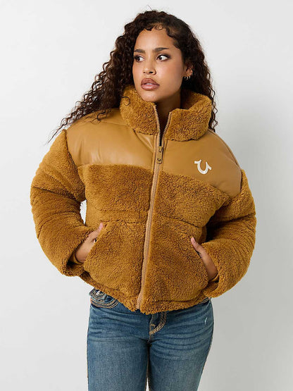 EMBROIDERED SHERPA JACKET